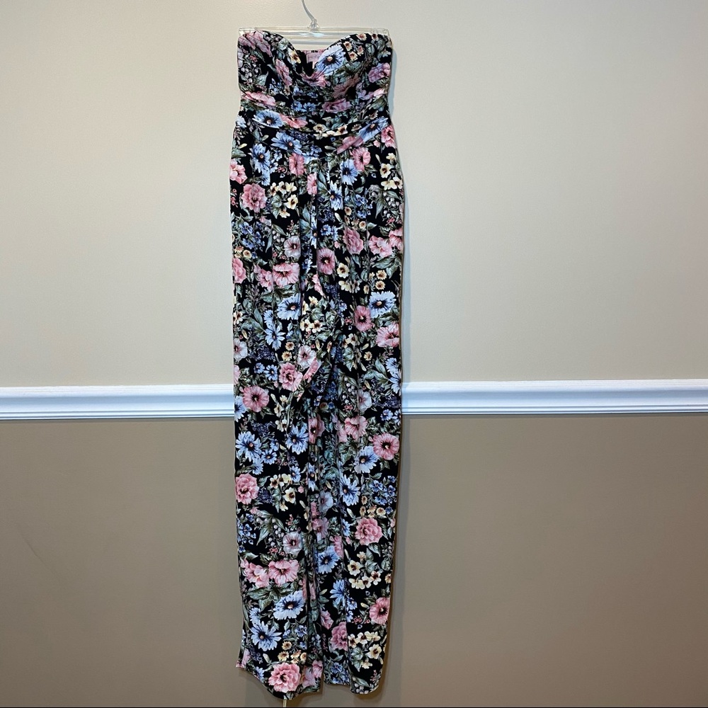 Band of Gypsies Floral Print Strapless Jumpsuit